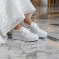 3cm Bridal Lace Sneakers | Wedding Shoes Lebanon