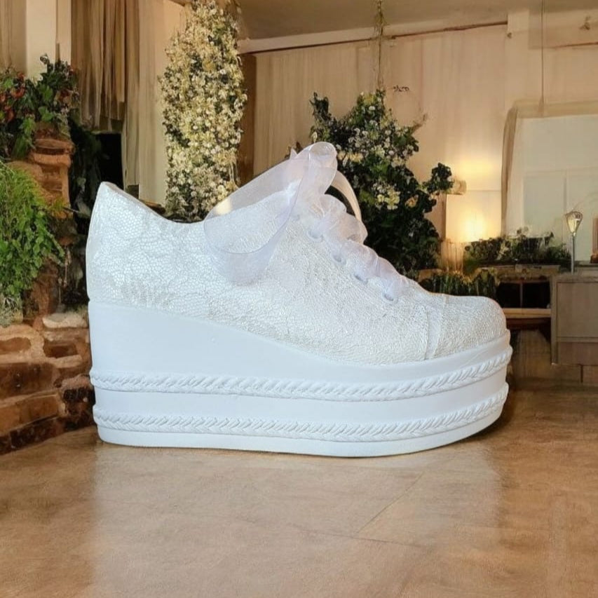'+8 cm Bridal Sneakers Wedge/Rock | Wedding Shoes Lebanon R8-3 Jena