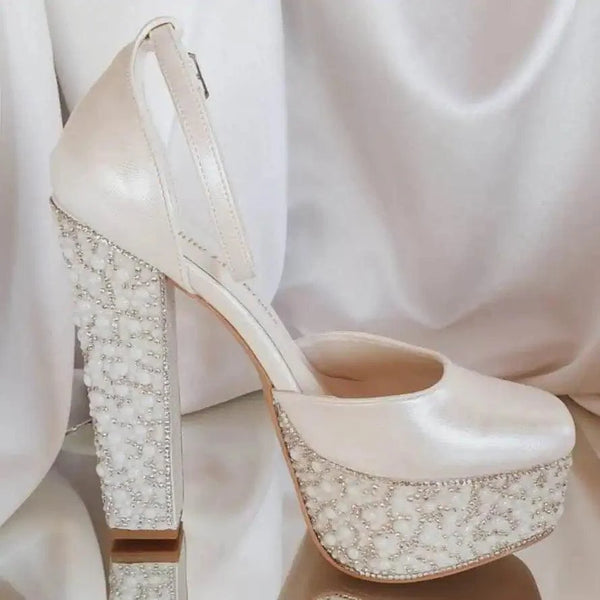 Bridal Shoes Beirut, Wedding Heels Beirut, High Heels Beirut, Block Heel Beirut, Beirut Fashion, Lebanese Brides, Bridesmaids Shoes Beirut, Comfortable Heels Beirut, Graduation Heels Beirut